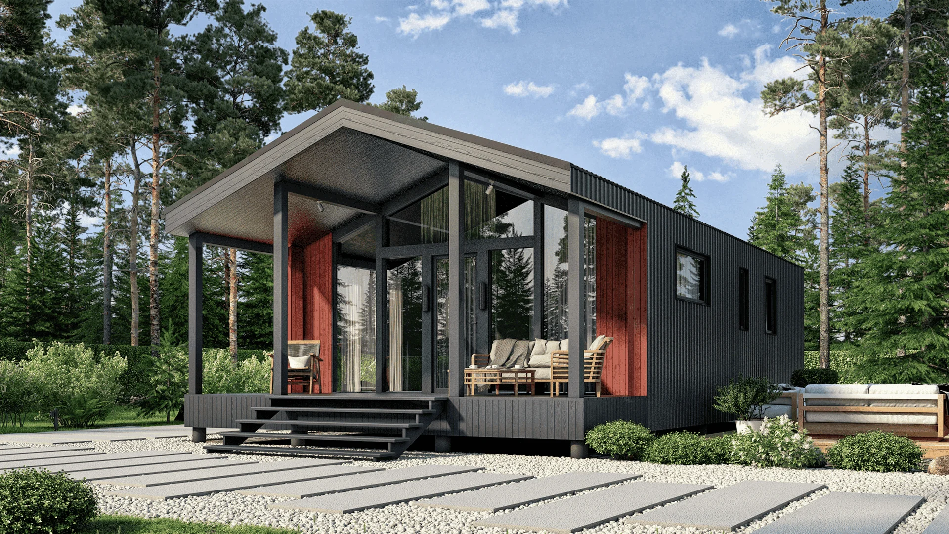 Fertighaus 60 m², 9,3 × 6,5 m