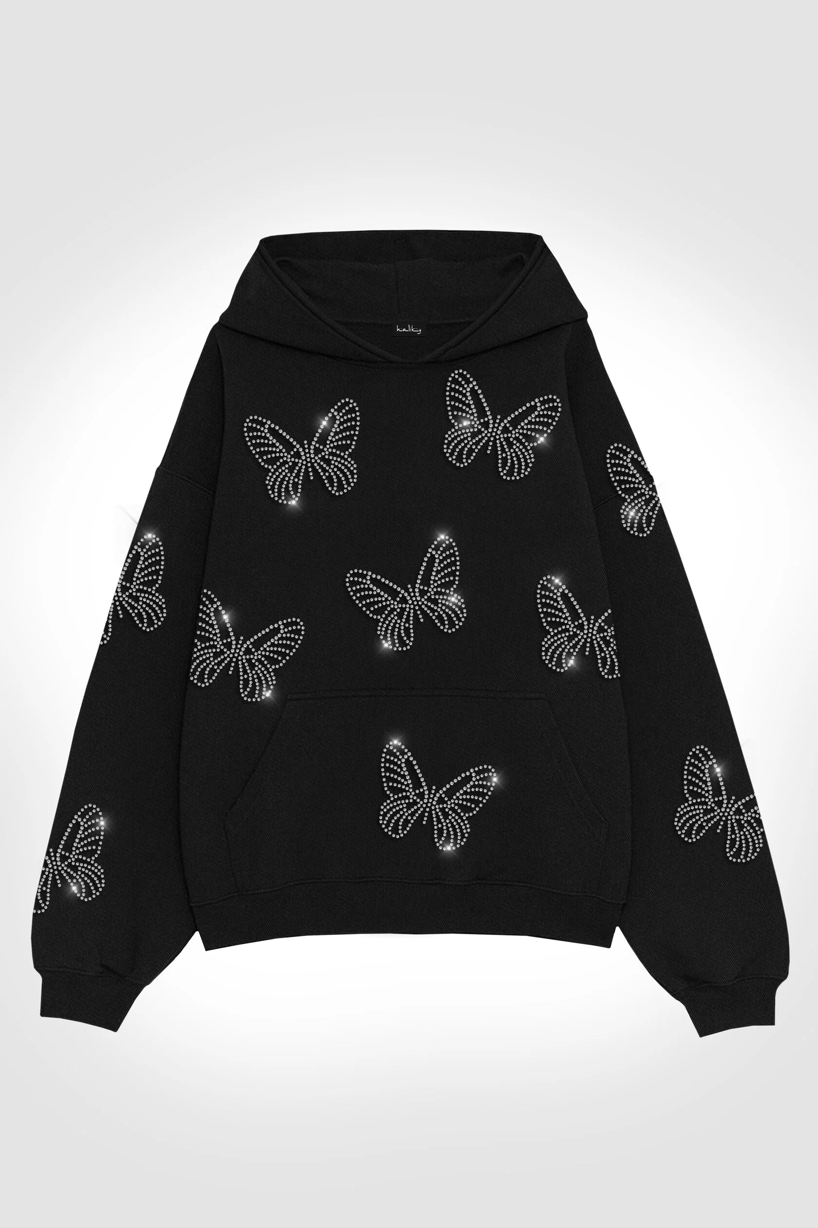 SWAROVSKI BUTTERFLIES HOODIE BLACK