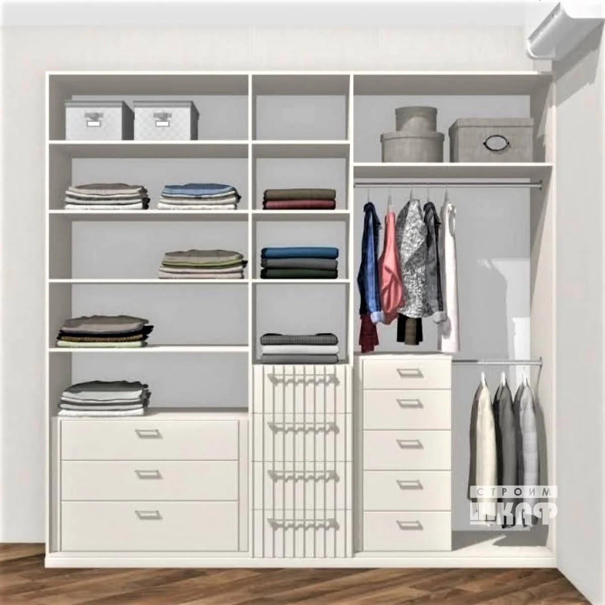 Варианты и готовые решения наполнения шкафов и гардеробных от СтроимШкаф