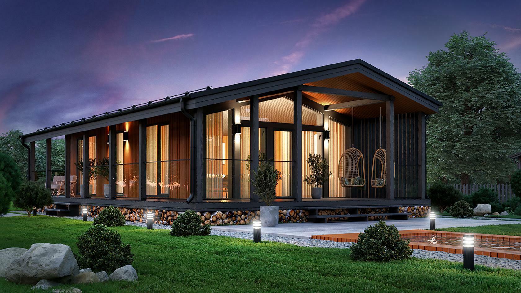 Fertighaus 65 m², 10 × 6,5 m, Variante