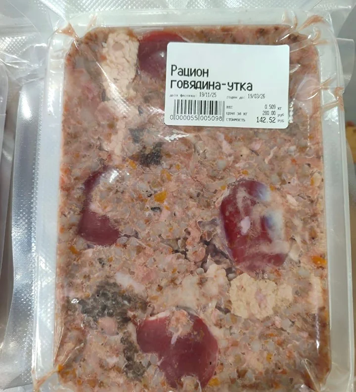 Рацион говядина с уткой / гречка, 500 г — фотография с сайта