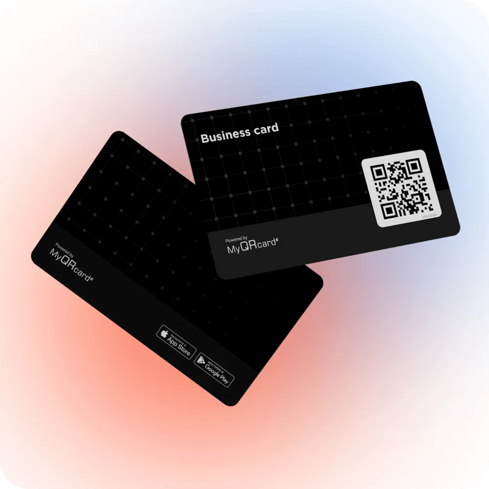 Чёрная пластиковая QR-визитка