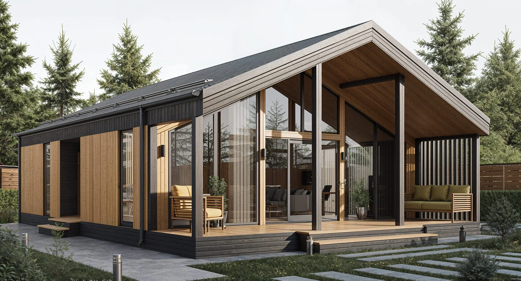 Fertighaus 80 m², 9,8 × 8,5 m