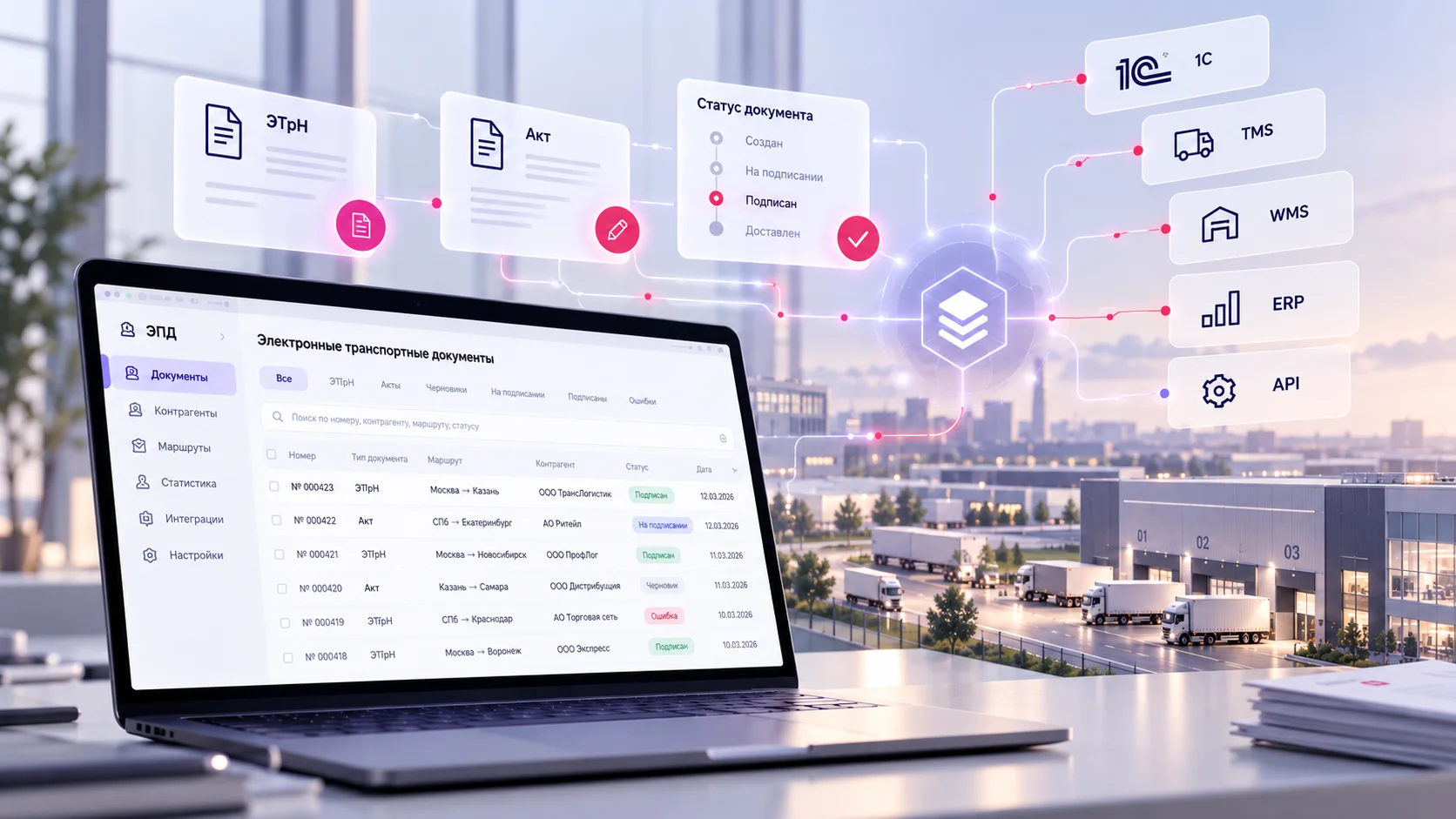 Корпоративный ЭПД: обмен документами между 1С, ERP, TMS, WMS и API оператора электронных перевозочных документов