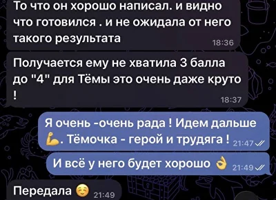 Отзыв в переписке с родителем