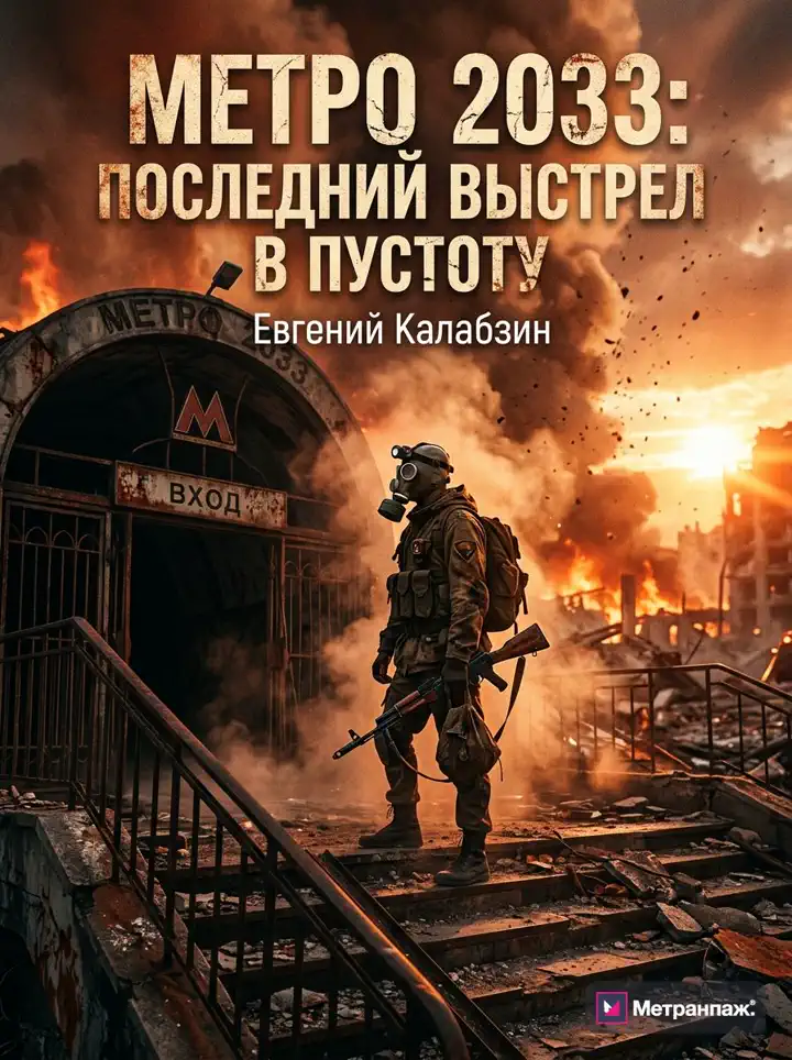 Обложка постапокалиптического романа «В пустоту», сделанная в генераторе обложек книг