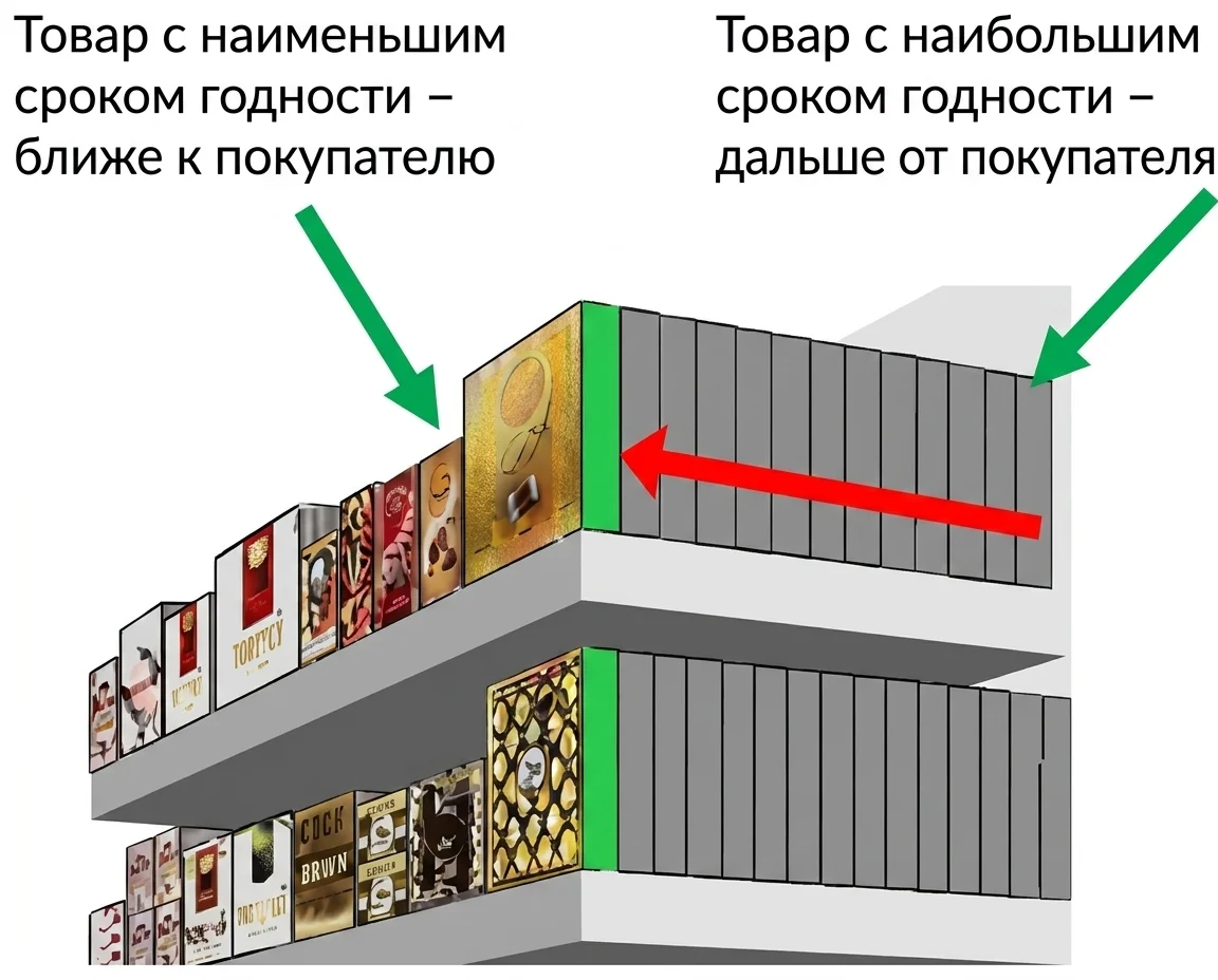 Схема ротации товара на полке