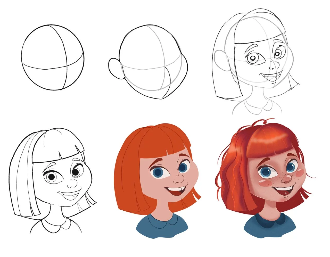 How to draw a human in cartoon style. Step by step instruction (8 steps)
