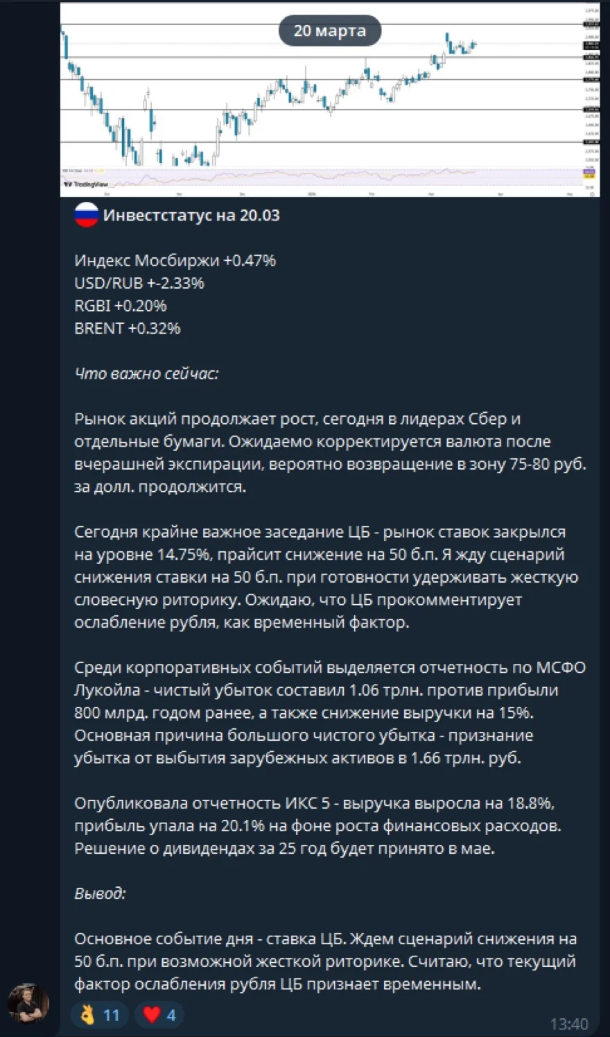 Ежедневный инвестстатус: что важно на рынке сейчас и выводы аналитика