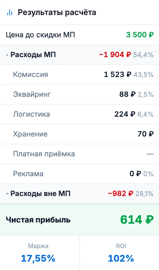 Получите полный расчёт экономики