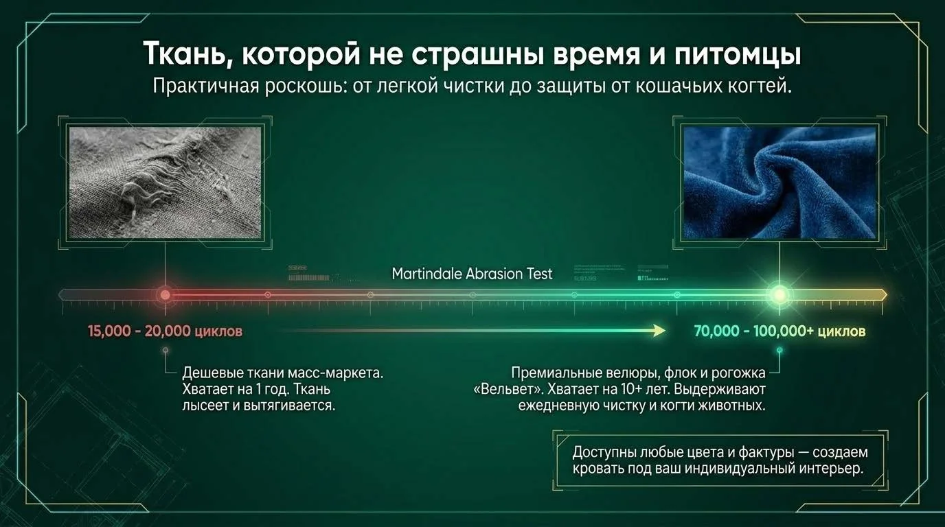 Сравнение тканей для кровати: дешёвая протирается за год, прочная служит больше десяти лет