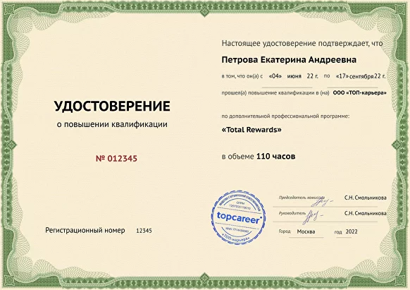 Total Rewards — Онлайн курс по мотивации персонала от TopCareer