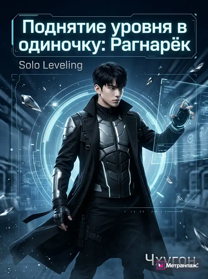 Обложка фантастической книги «Поднятие уровня», собранная нейросетью Метранпажа