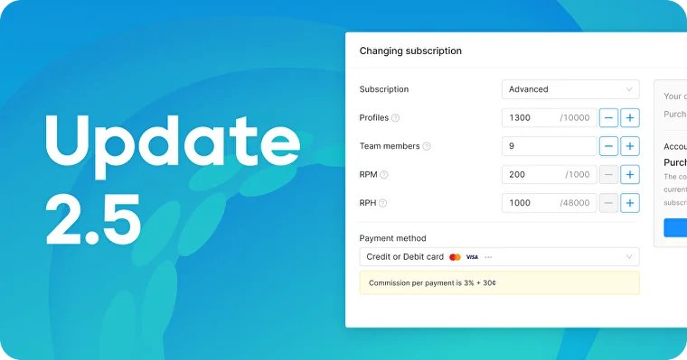 Octo Browser 2.5: mais recursos