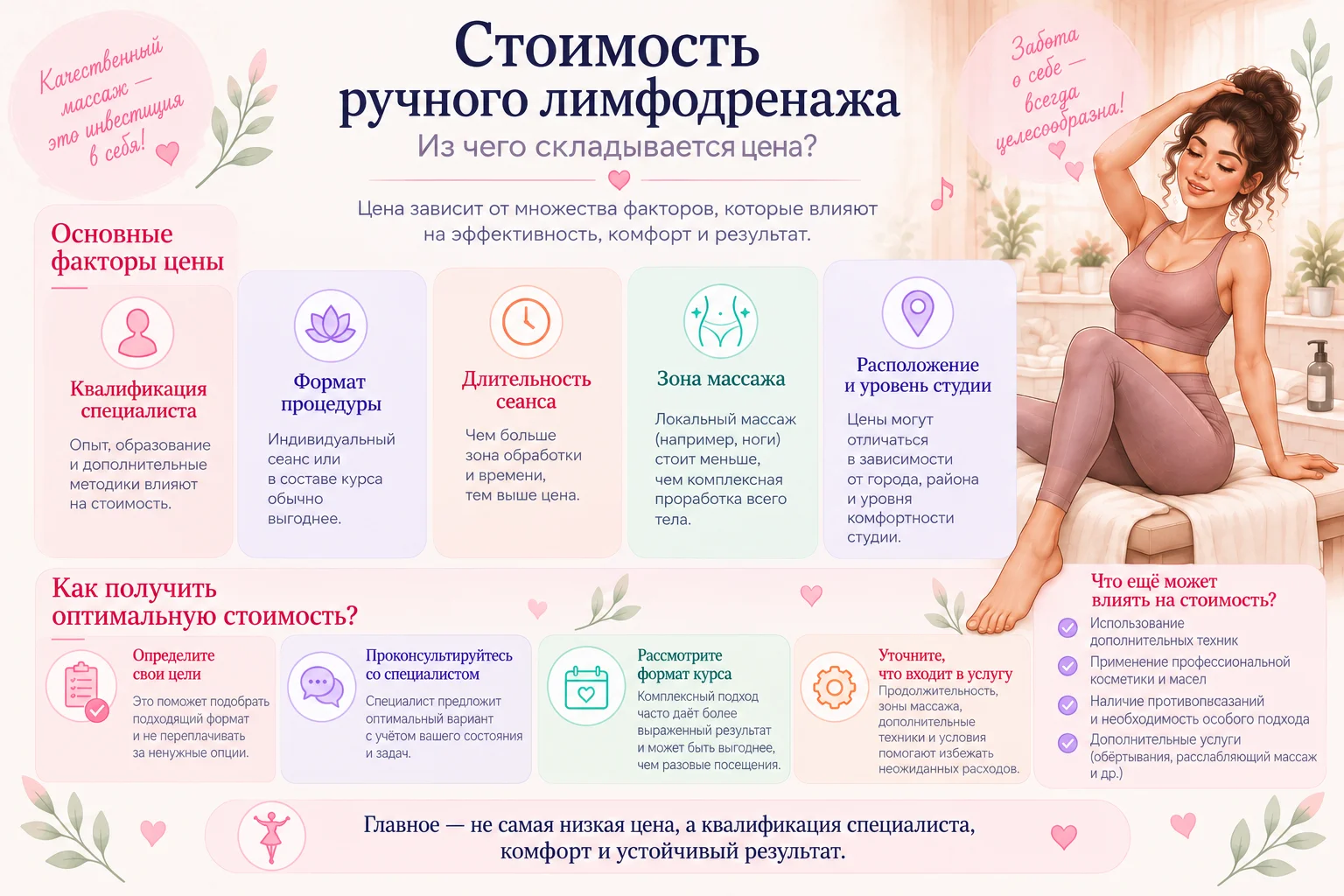 Из чего складывается стоимость ручного лимфодренажа.