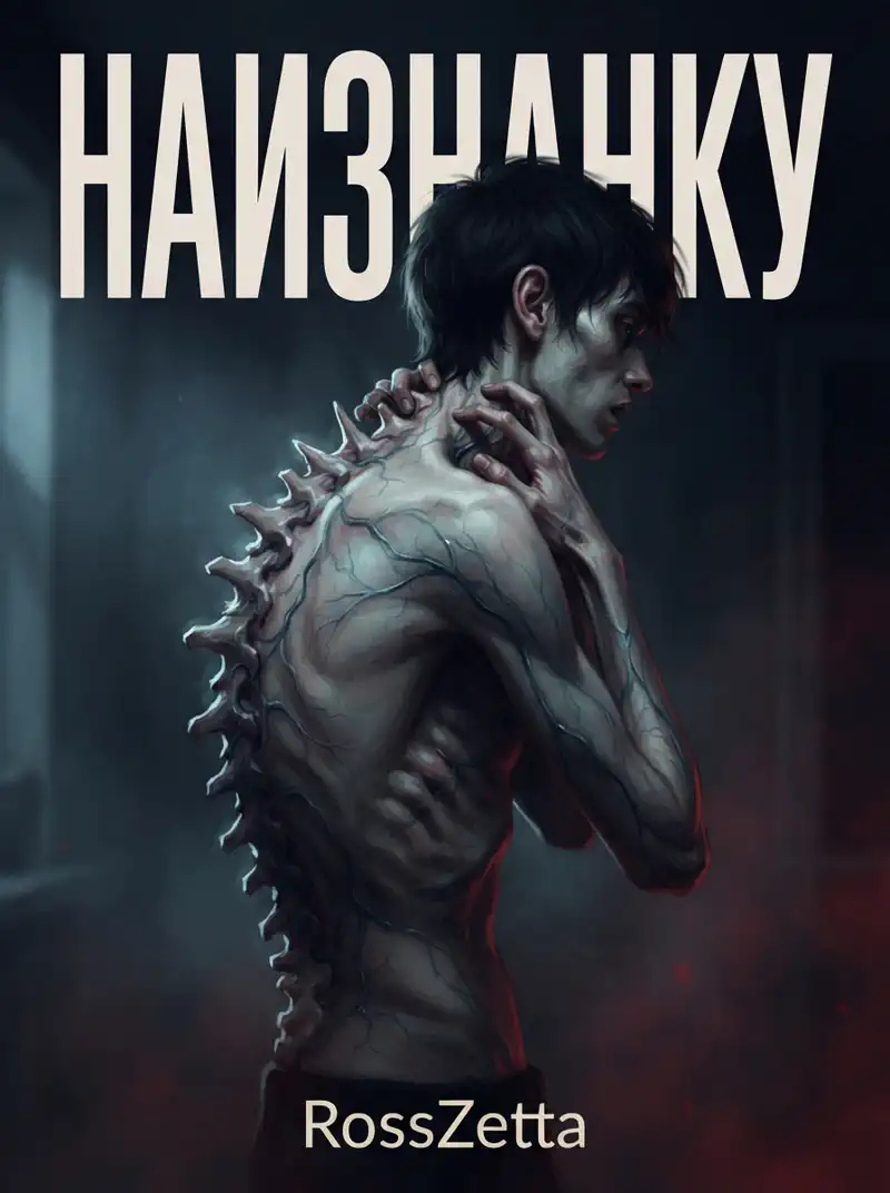 Обложка психологического триллера «Наизнанку», собранная искусственным интеллектом