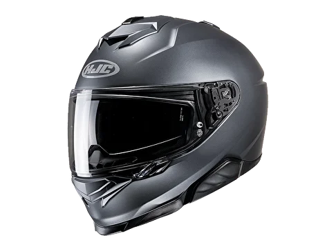 Мотошлем-интеграл HJC i71 SEMI FLAT ANTHRACITE, антрацит — примерка на Лиговском, 50Ф