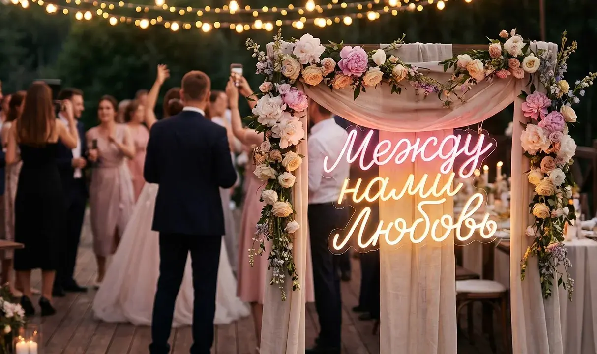 Оформление летней веранды кафе неоном