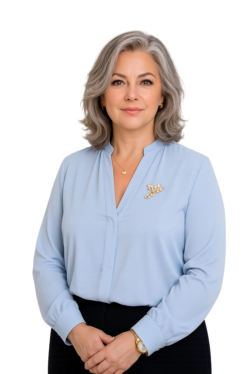 Пенсионерка получает консультацию по долгам