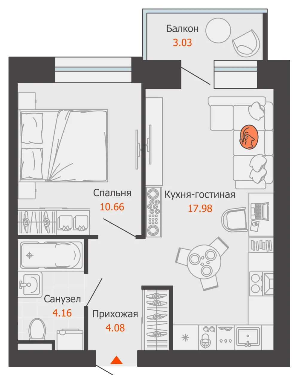 Планировка евро 2-комнатной квартиры