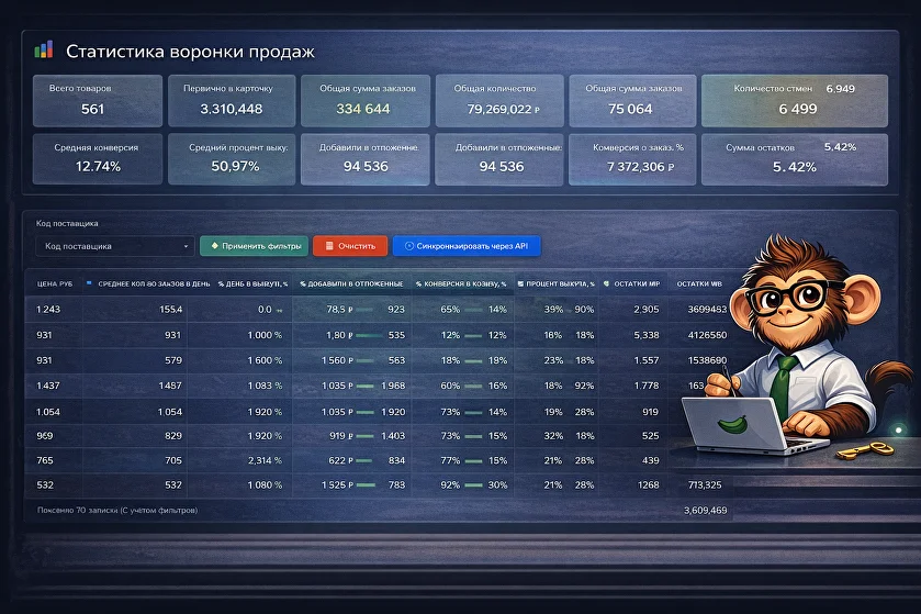 Экран воронки продаж ecommonkey