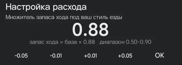 Настройка расхода