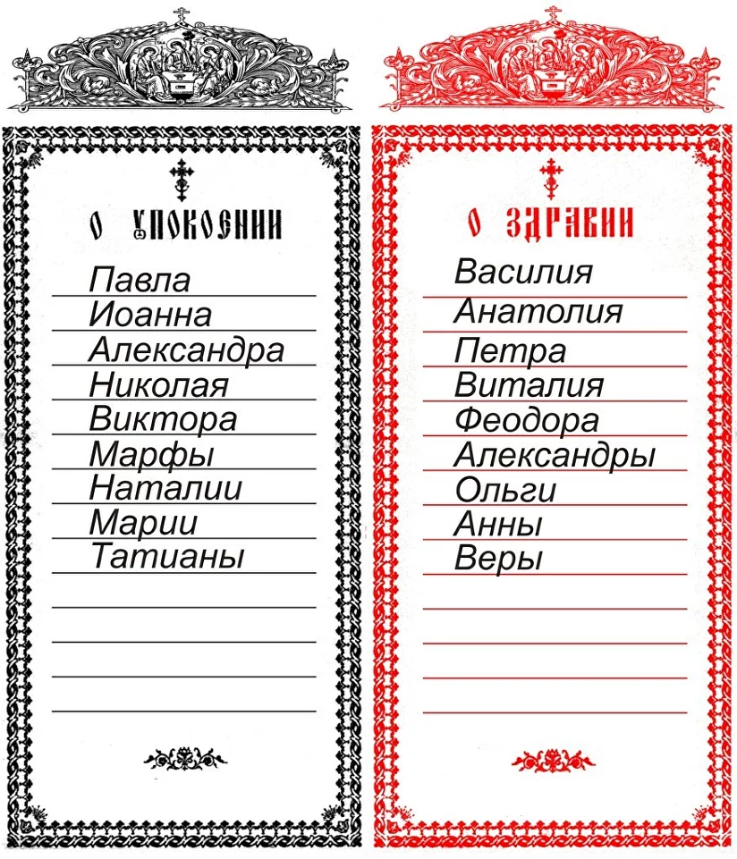 Подать записку — подача треб в Храмы онлайн — бесплатно