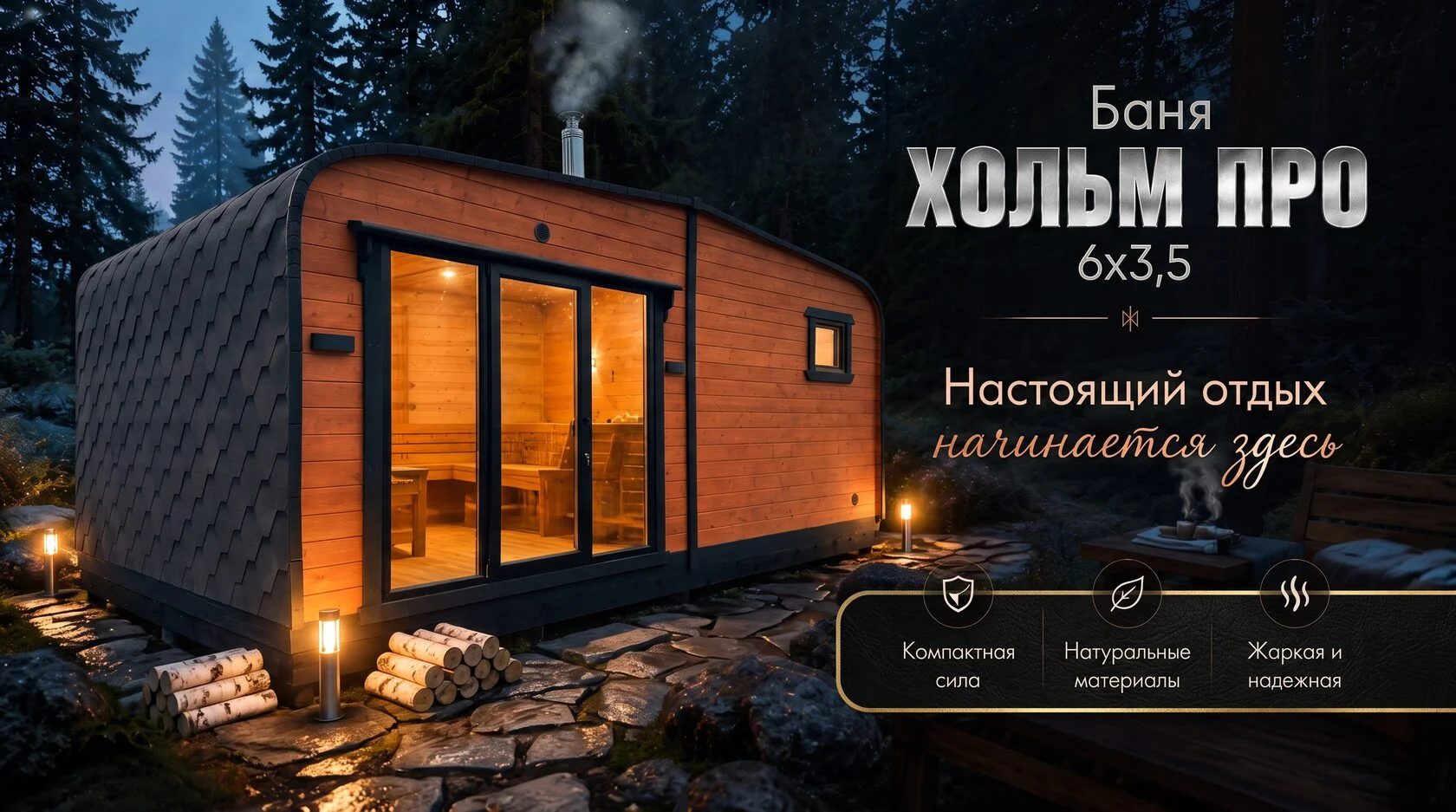 Баня «Хольм Про» 6х3,5