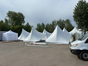 Монтаж и демонтаж шатра: сроки, разрешения, погода