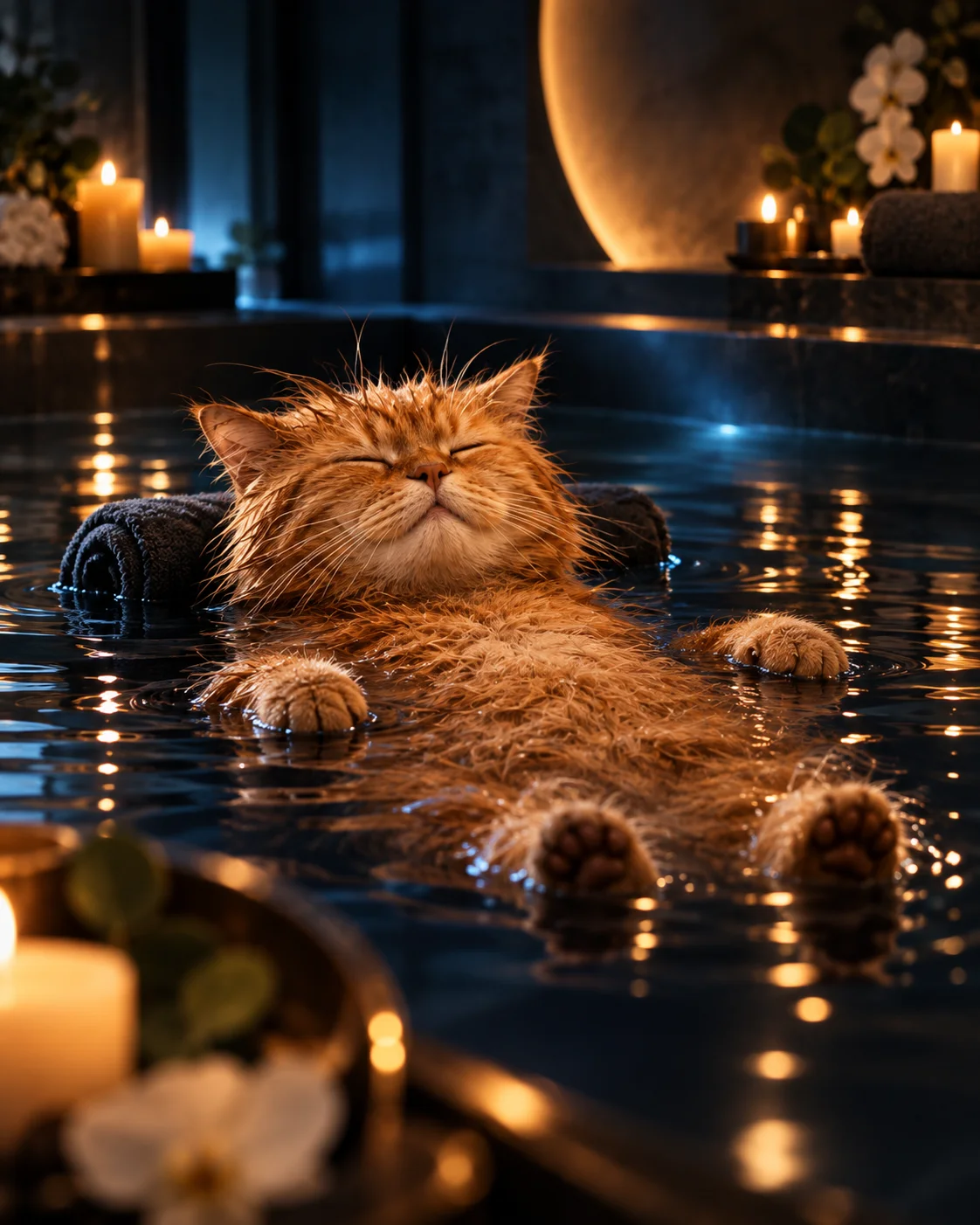 Кот на флоатинге