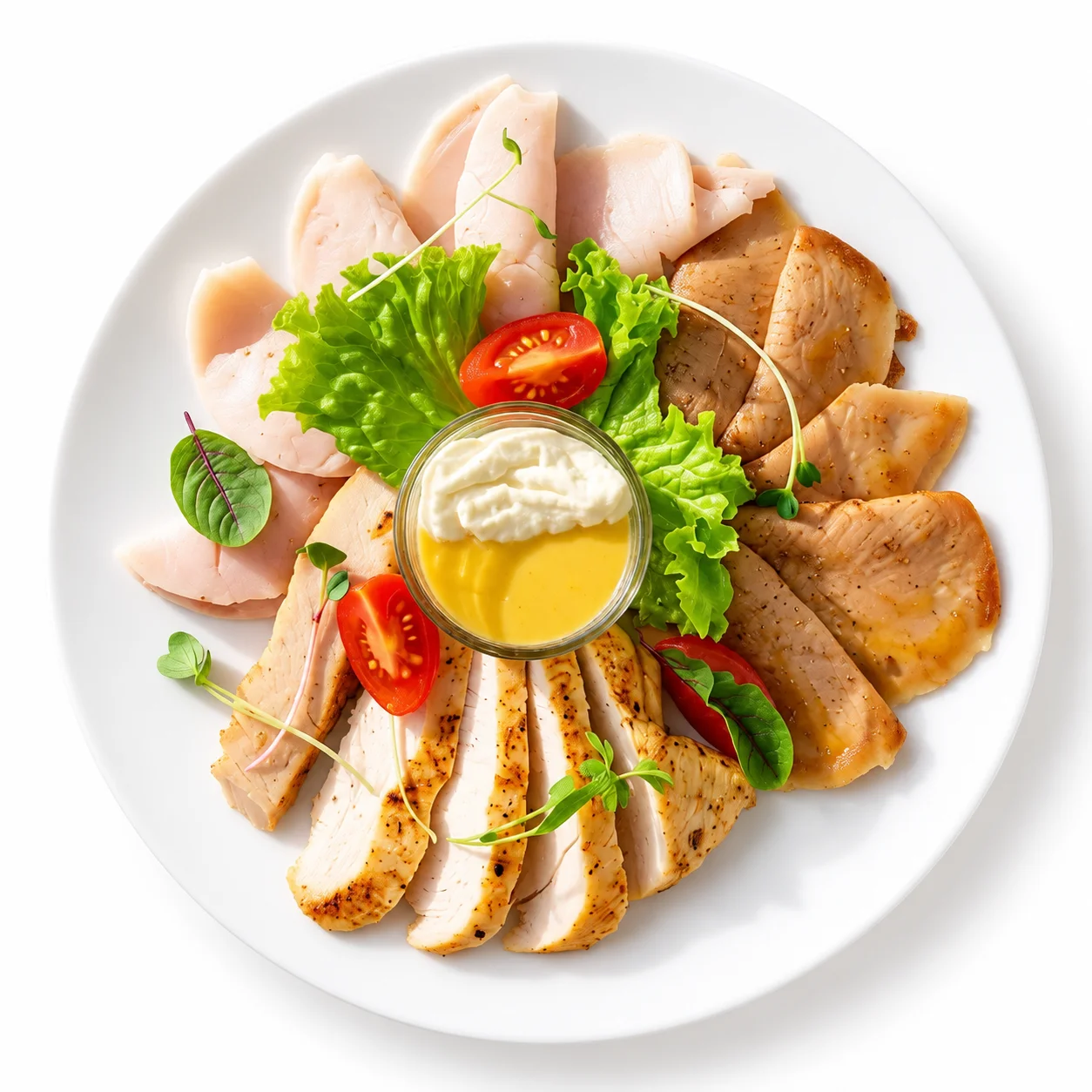 Мясные деликатесы с говяжьим языком, запечённой куриной грудкой и куриной ветчиной