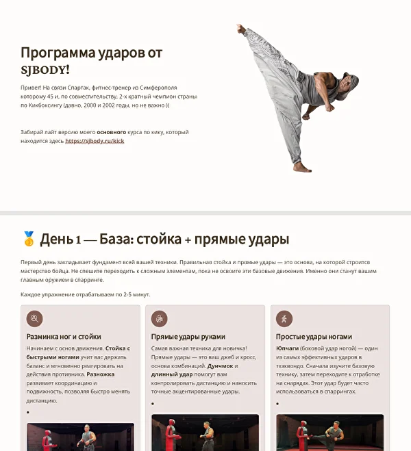 PDF-программа кикбоксинга