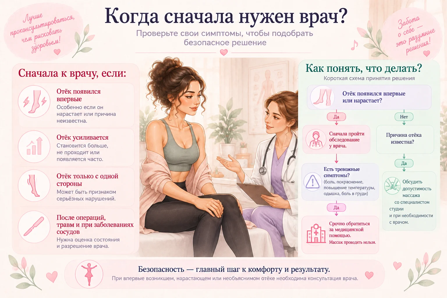 Когда при отёках следует сначала обратиться к врачу.