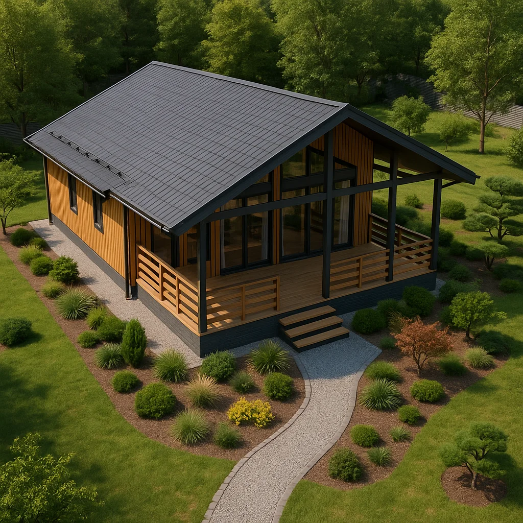 Современный одноэтажный дом в скандинавском стиле — фасад