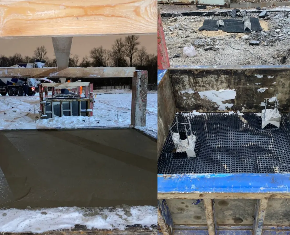 Бетонирование ростверков фундаментов