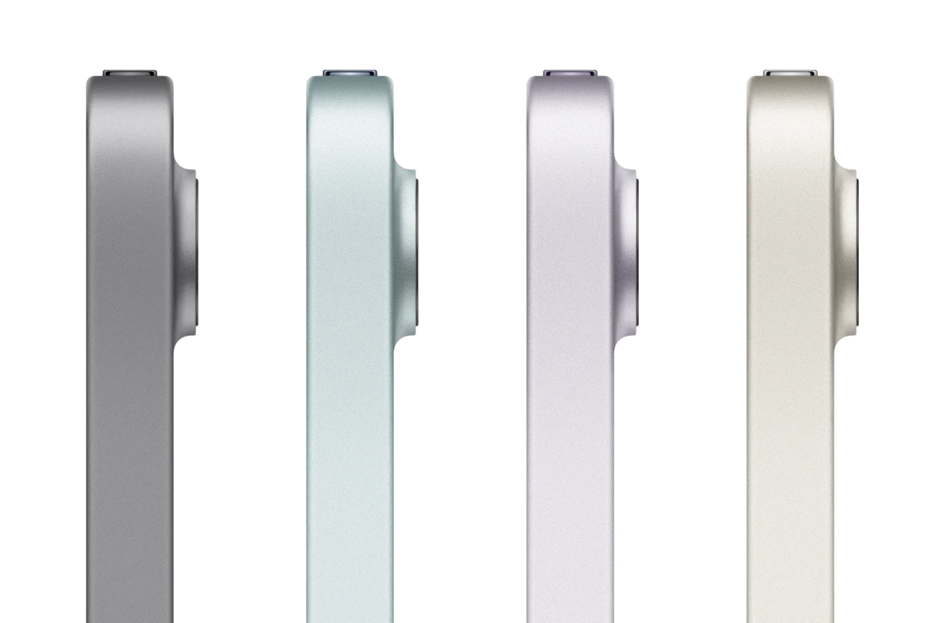 Корпус iPad mini 7 сбоку: кнопки и Touch ID, четыре цвета