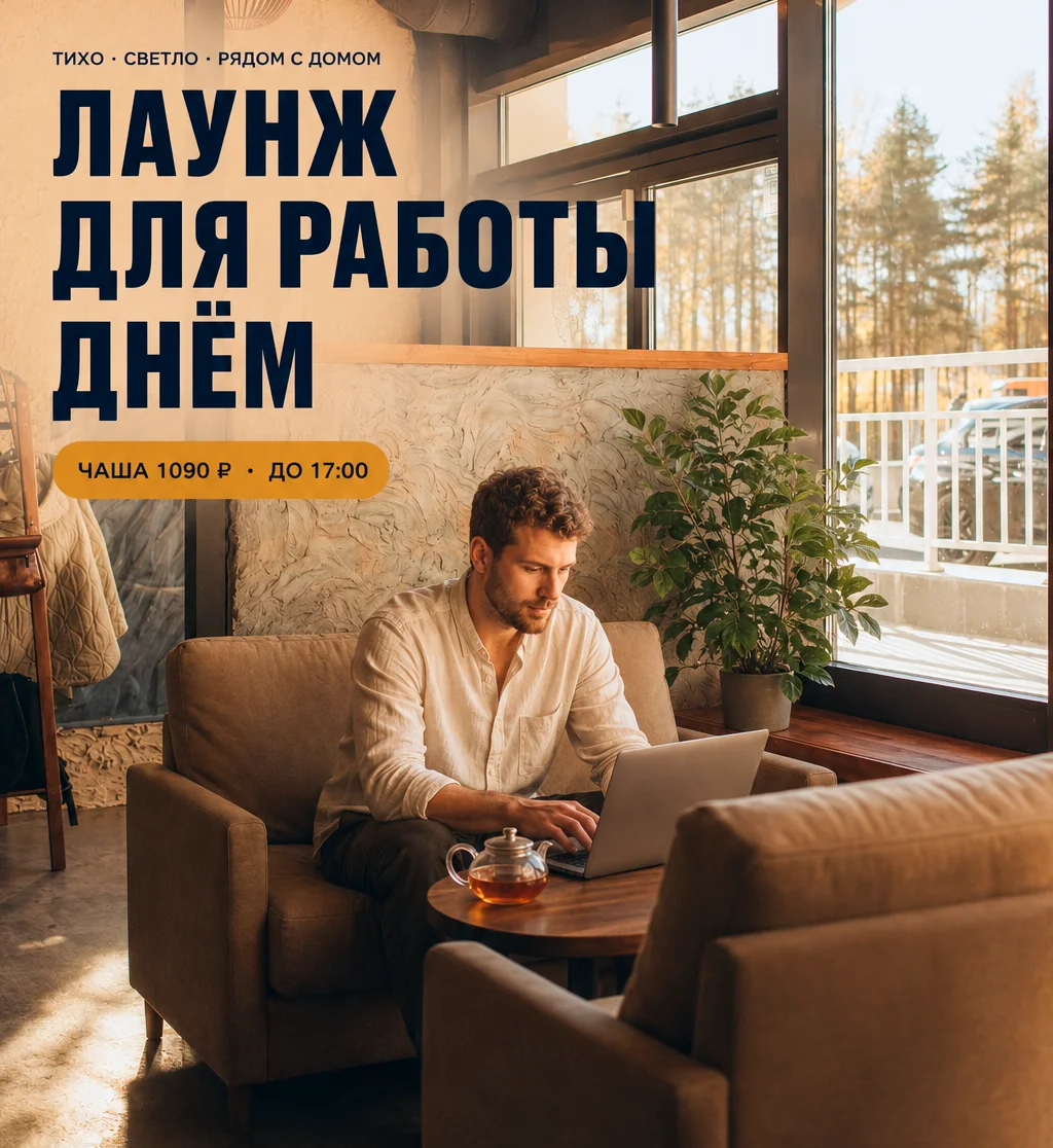 Лаунж для работы днём — Boroda, Планерная 87к1. Чаша 1090 ₽ до 17:00