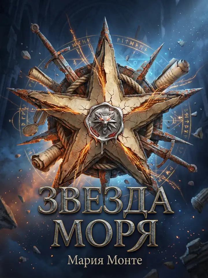 Обложка книги «Звезда моря» в жанре романтики, собрана в генераторе обложек