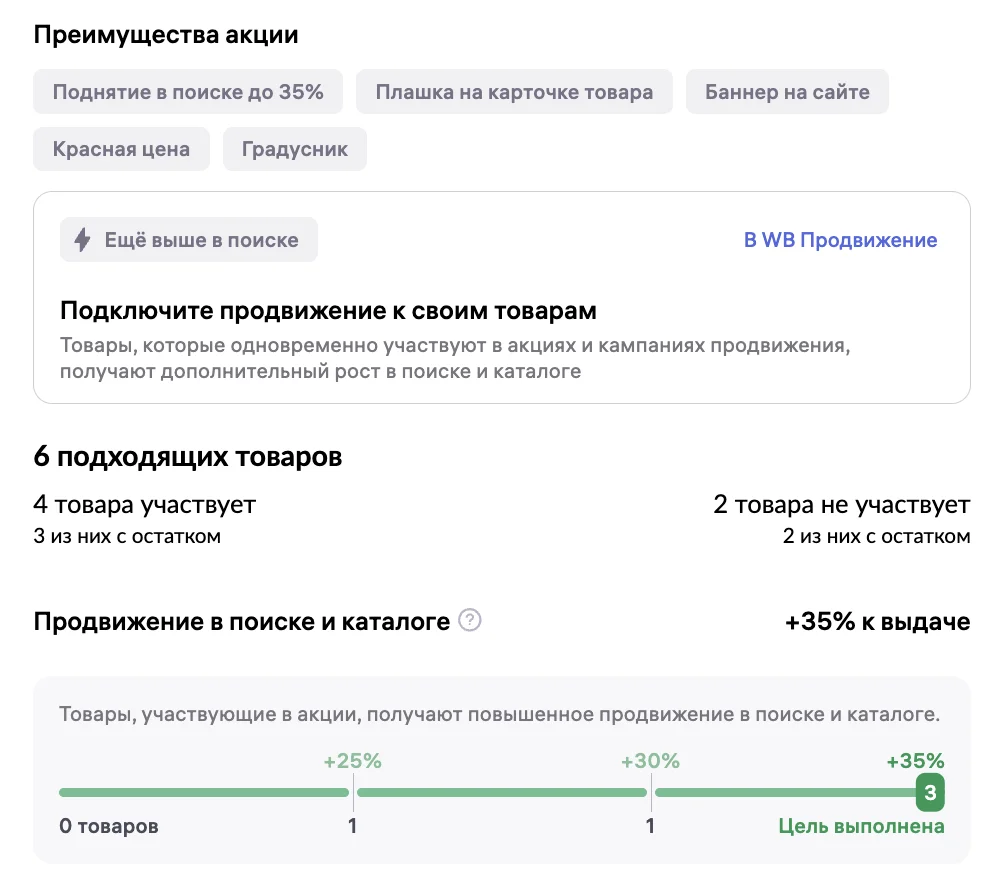 Преимущества акции