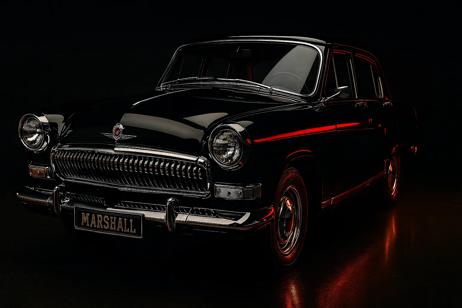 Polished Black Volga with red accents