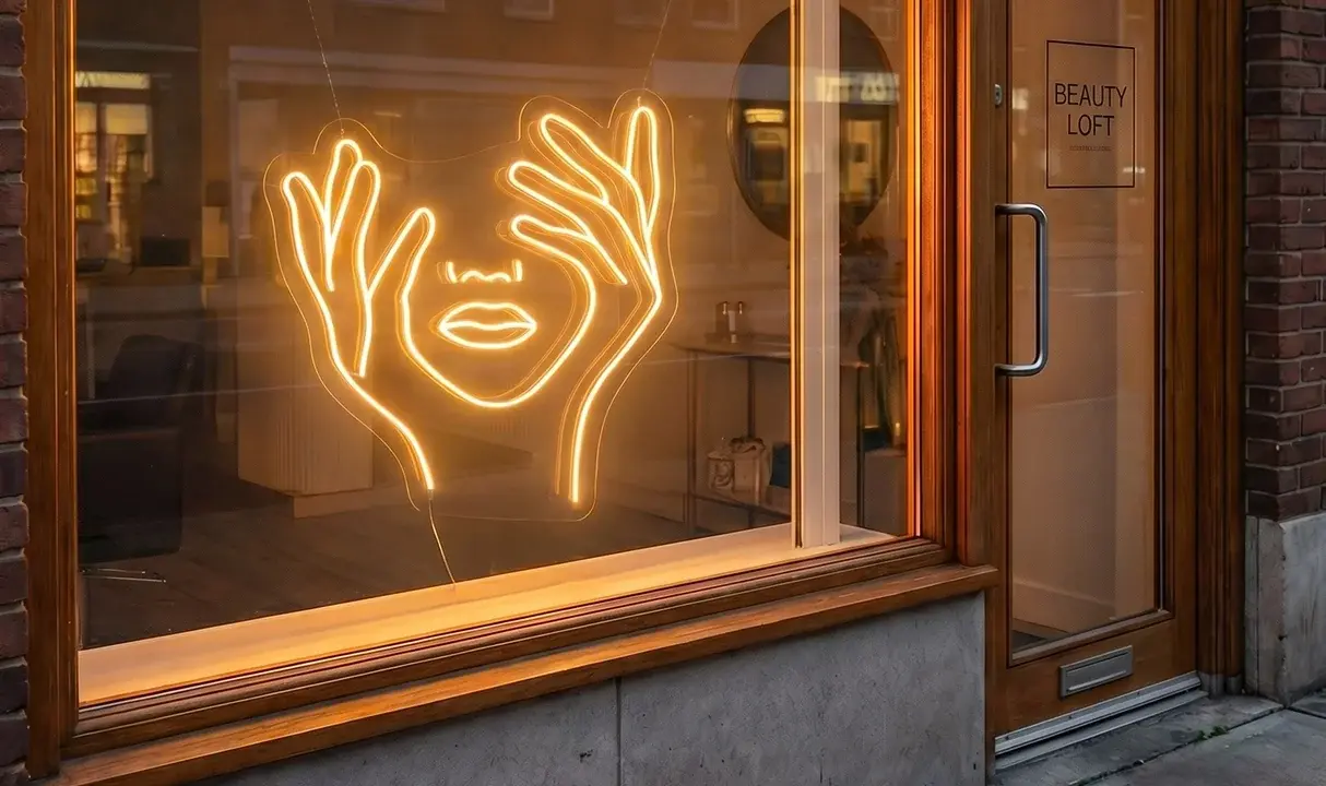 Оформление локального магазина неоном