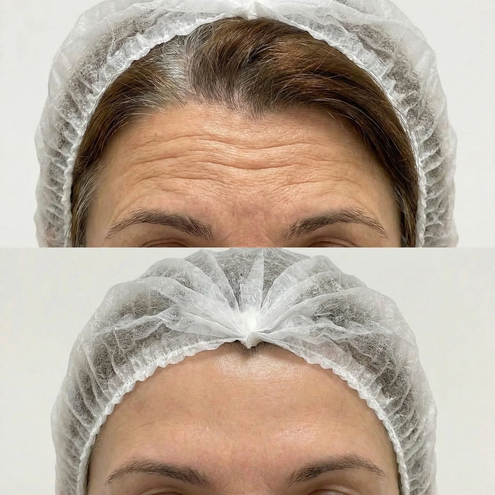 До и после — Межбровье