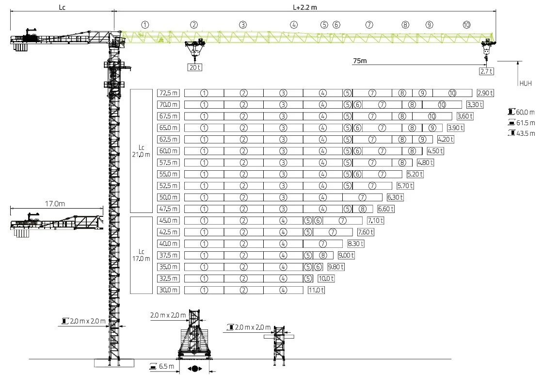 ZOOMLION | Башенный кран WA7527 20тонн