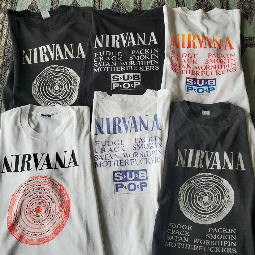 Nirvana Kurt Cobain T-shirt size XL double sided black