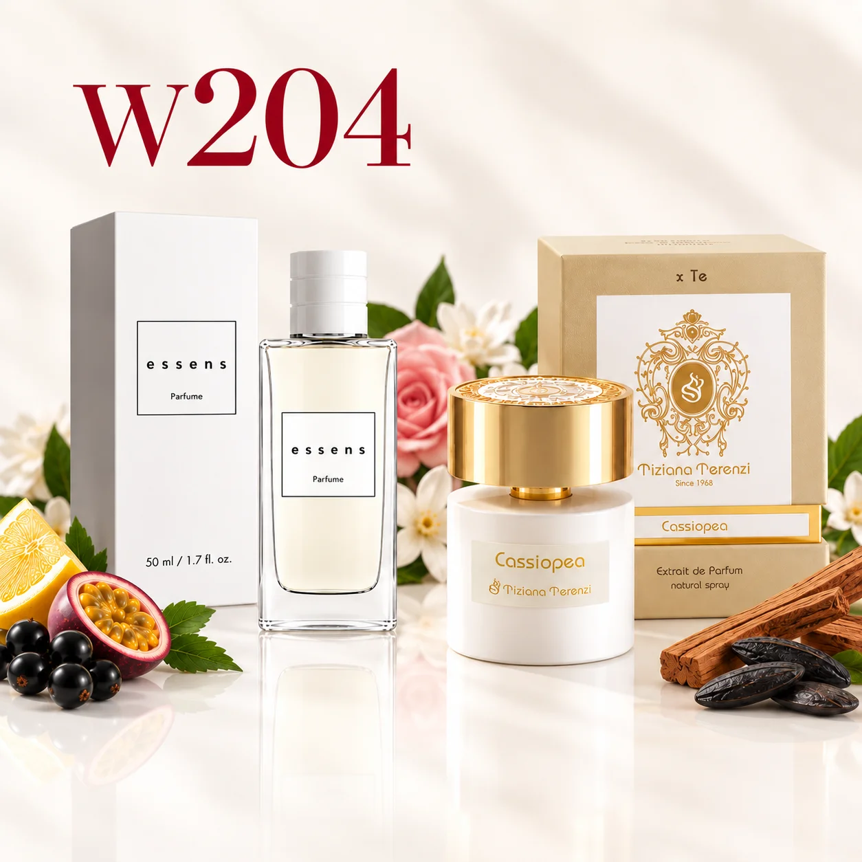 ESSENS W204 и Tiziana Terenzi Cassiopea — цветочно-фруктовое парфюмерное направление