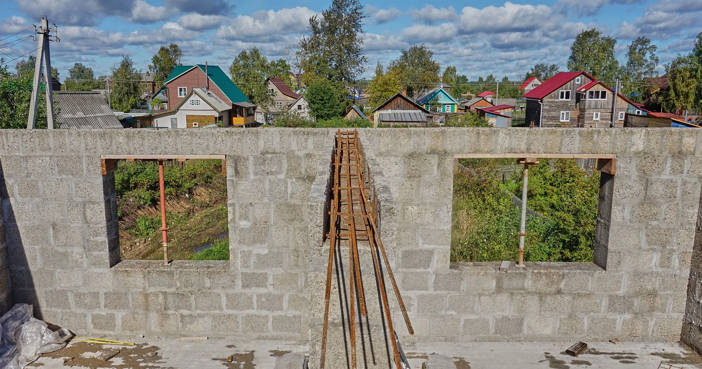 Кладка арболитовых блоков