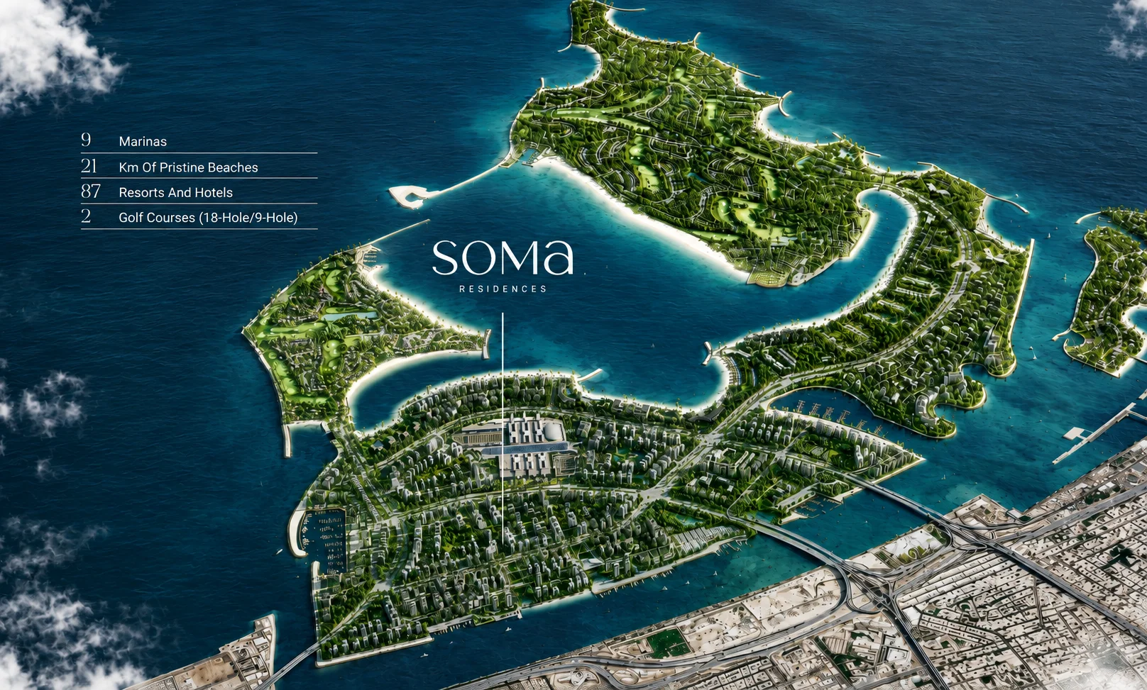 Расположение SOMA Residences на Dubai Islands