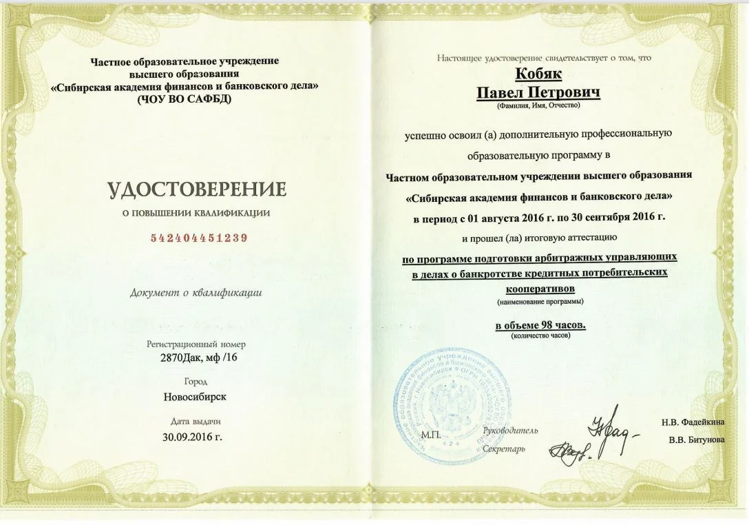 Диплом о профессиональной подготовке