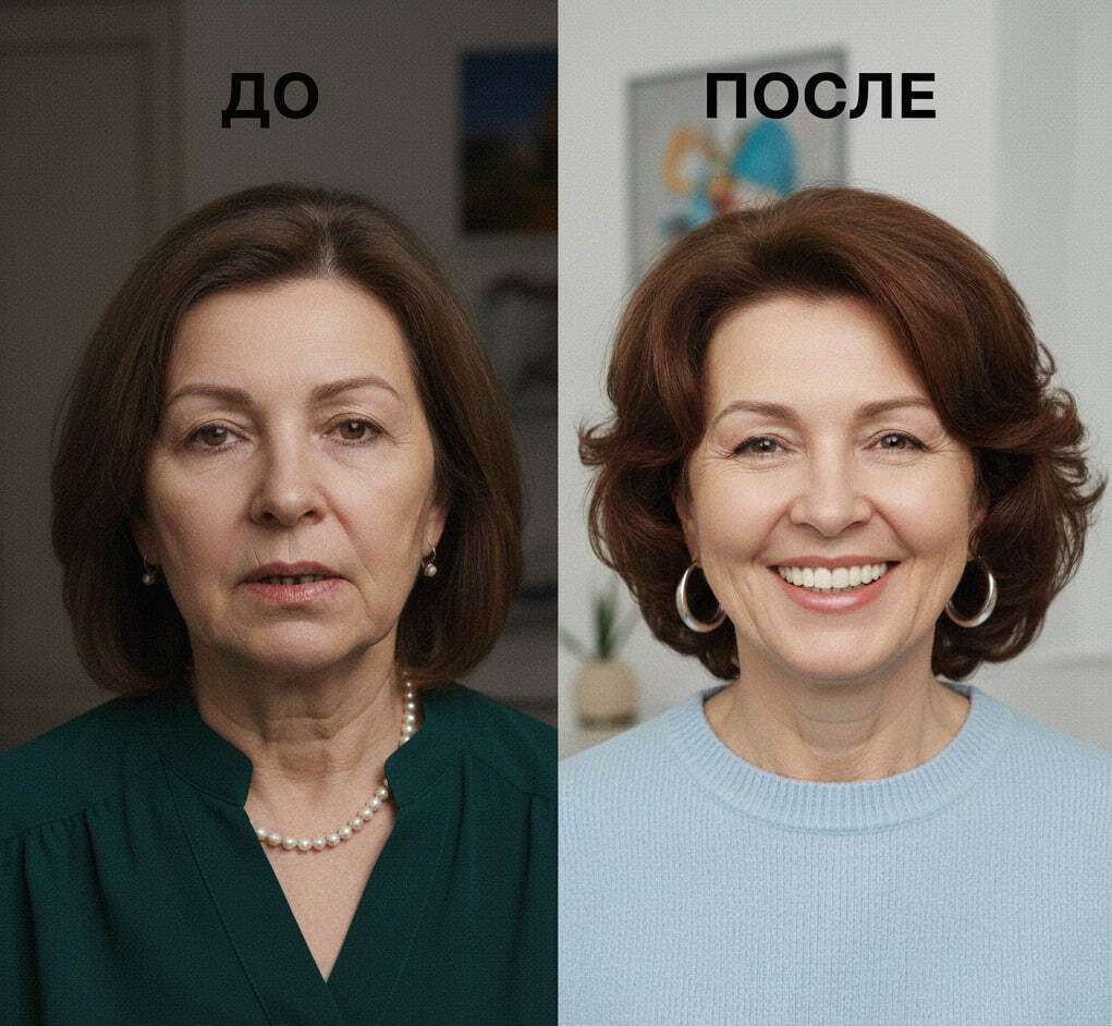 Результат омоложения лица