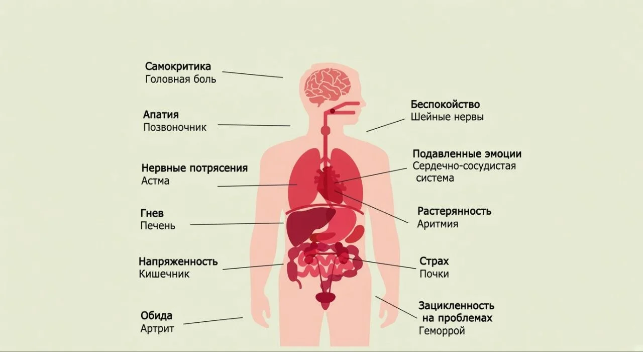 Иллюстрация к курсу: эмоции и телесные симптомы